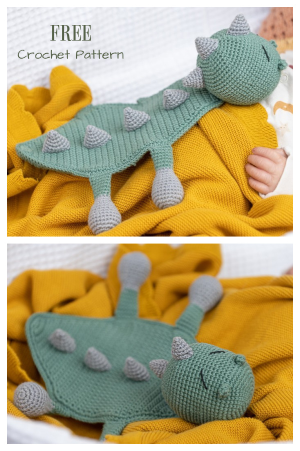 Donnie the Dino Baby Comforter Free Crochet Patterns