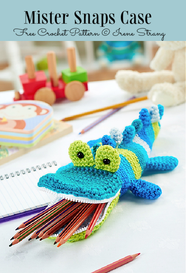 Mister Snaps Crocodile Pencil Cases Free Crochet Patterns