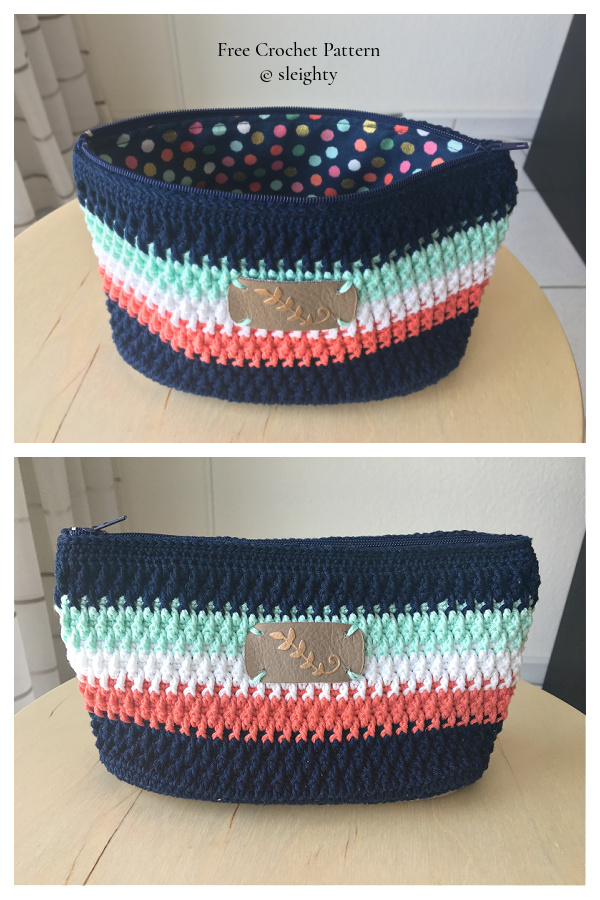 Rainbow Happy Fun Pencil Pouch Free Crochet Patterns
