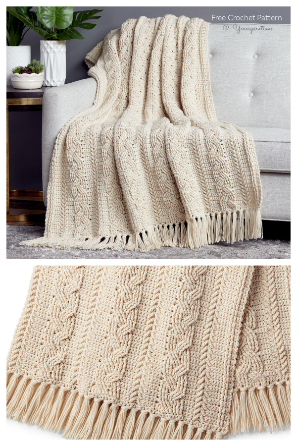 Braided Cable Blanket Free Crochet Patterns