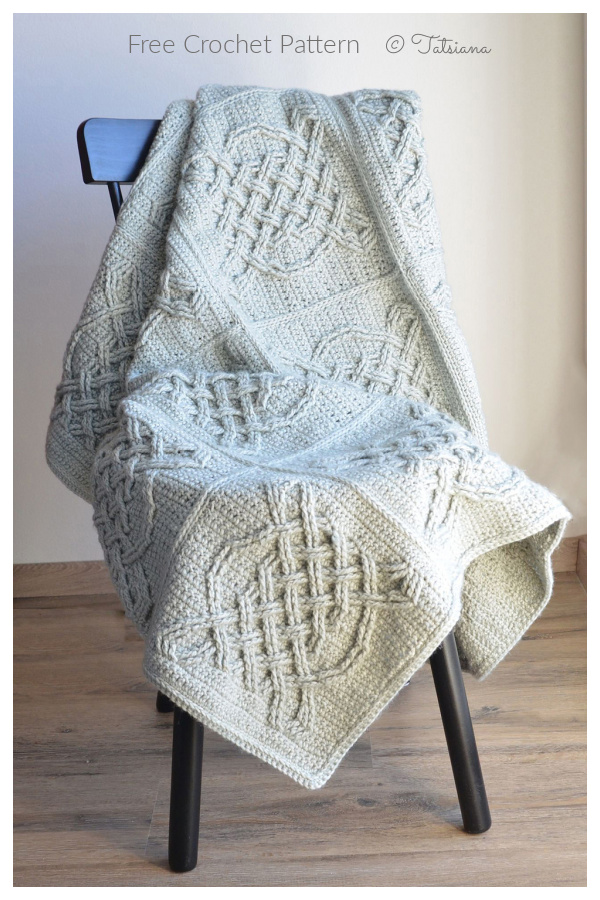 Cable Celtic Tiles Blanket Free Crochet Patterns