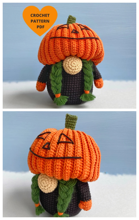 Crochet Halloween Pumpkin Gnome Amigurumi Patterns