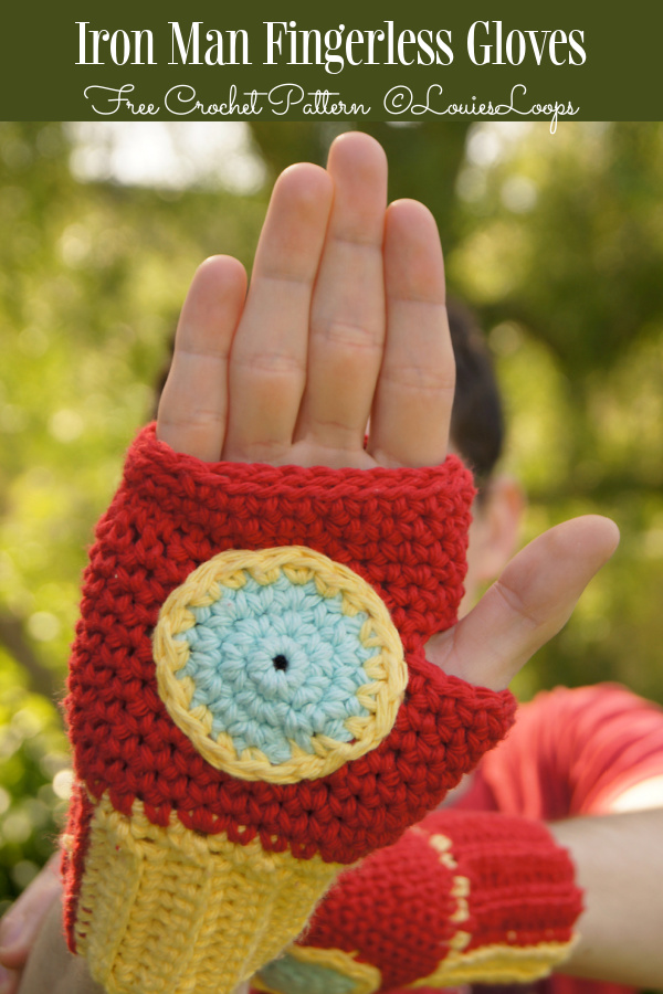 Iron Man Fingerless Gloves Free Crochet Patterns 
