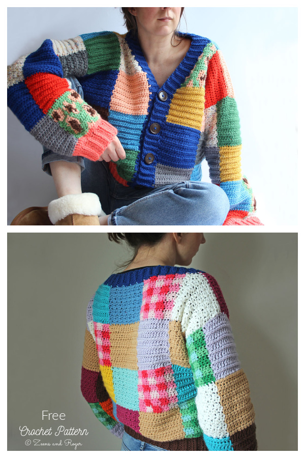 Anderson Patchwork Cardigan Free Crochet Patterns