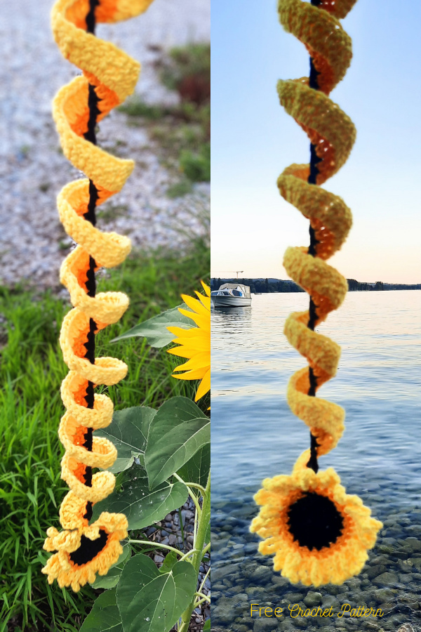 Sunflower Wind Spinner Free Crochet Patterns