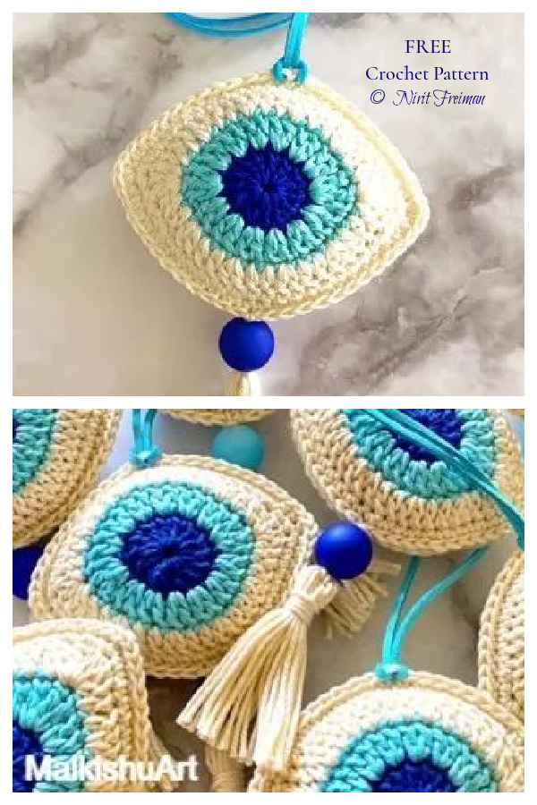 Evil Eye Ornament Crochet Patterns