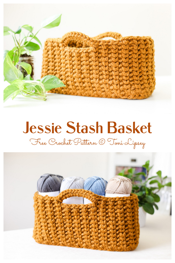 Chunky Jessie Stash Basket Free Crochet Patterns