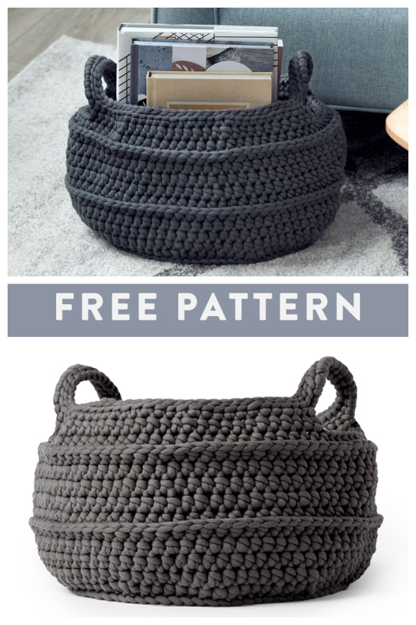 Chunky Basket with Handles Free Crochet Patterns
