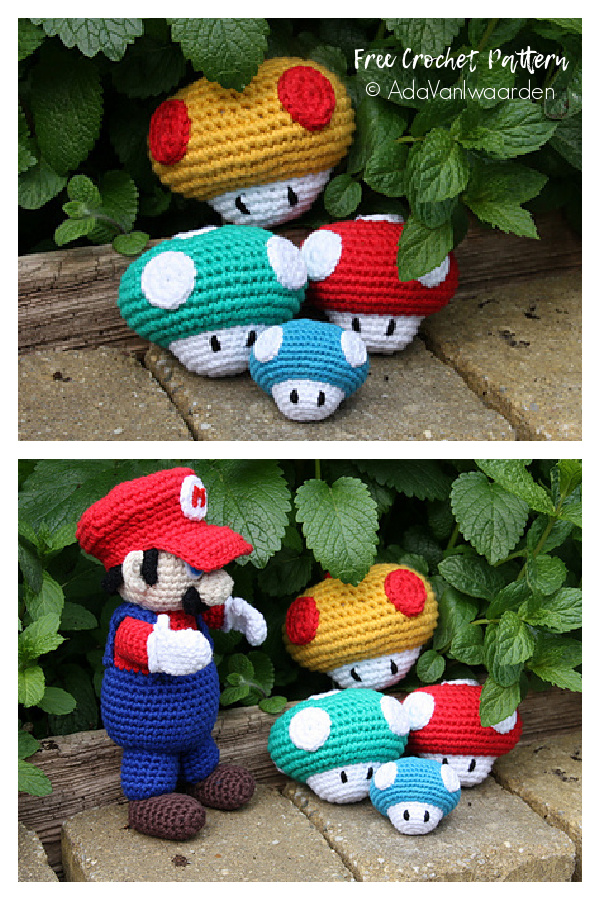 Crochet Mario Mini Mushroom Amigurumi Free Patterns
