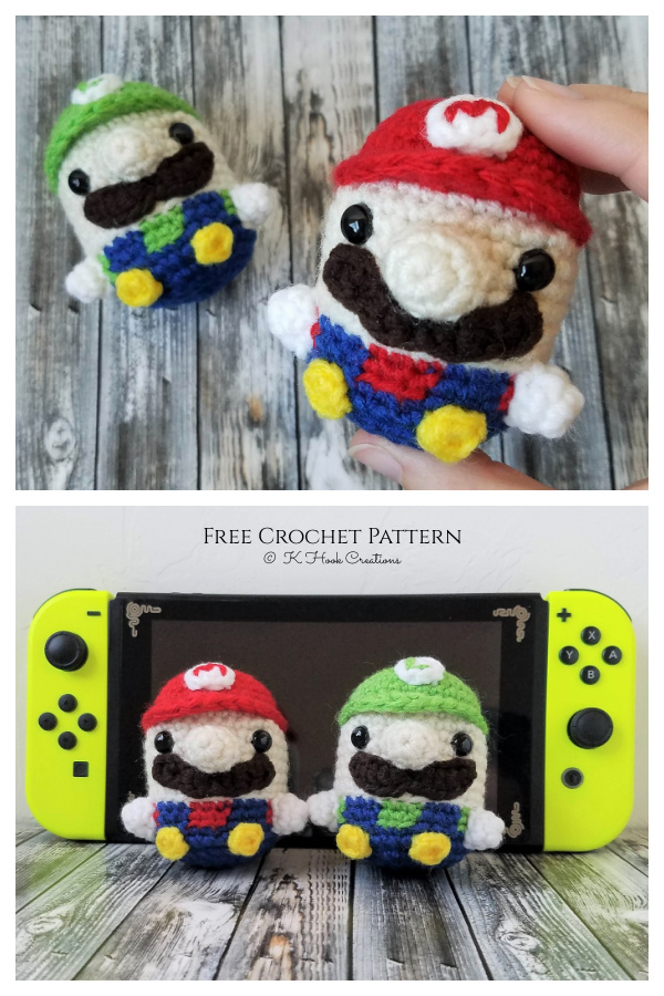 Crochet Mario & Luigi Beans Amigurumi Free Pattern 