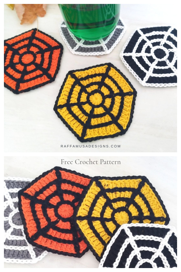 Halloween Spiderweb Coaster Free Crochet Patterns