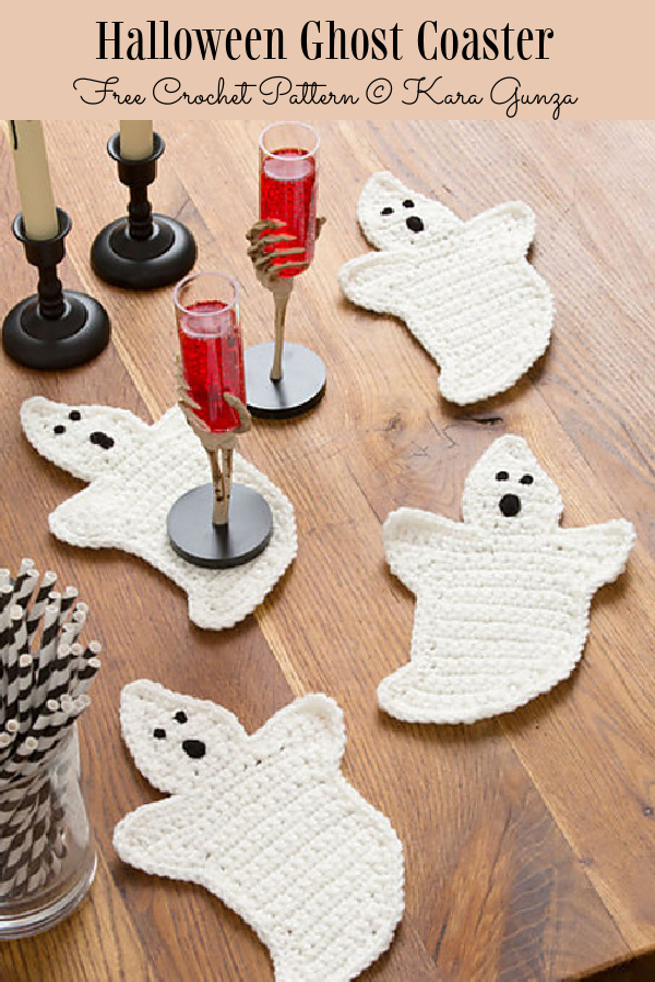 Halloween Ghost Coaster Free Crochet Patterns