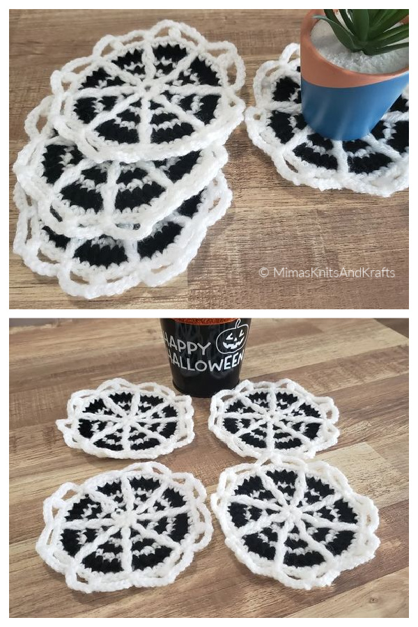 Halloween Spiderweb Coaster Free Crochet Patterns