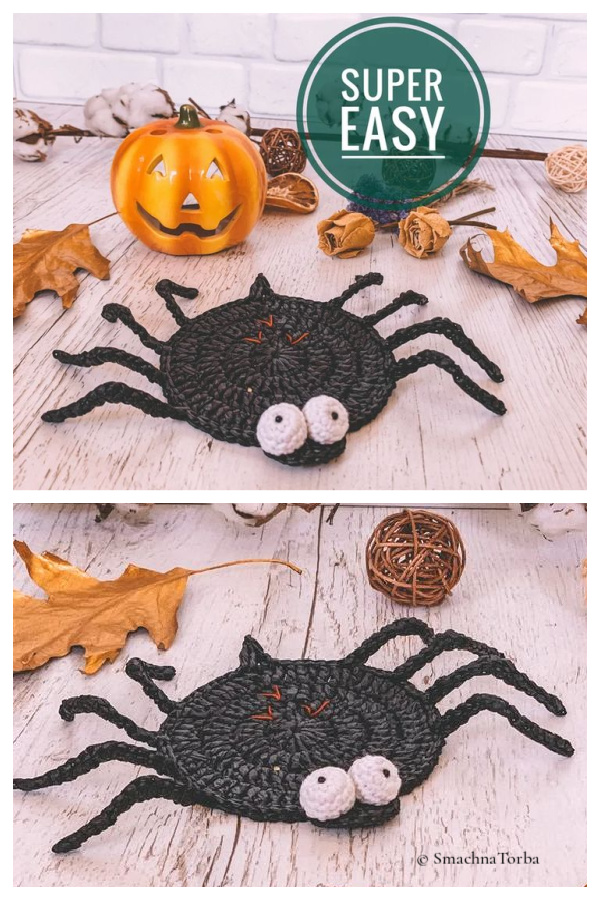 Halloween Coaster Spider Crochet Patterns