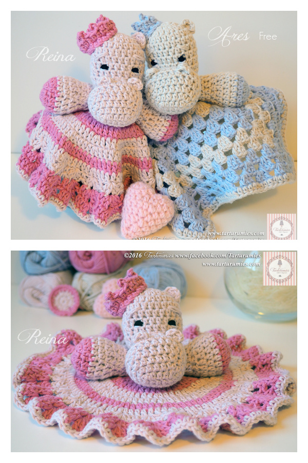 Baby Blanket Hippos Free Crochet Pattern