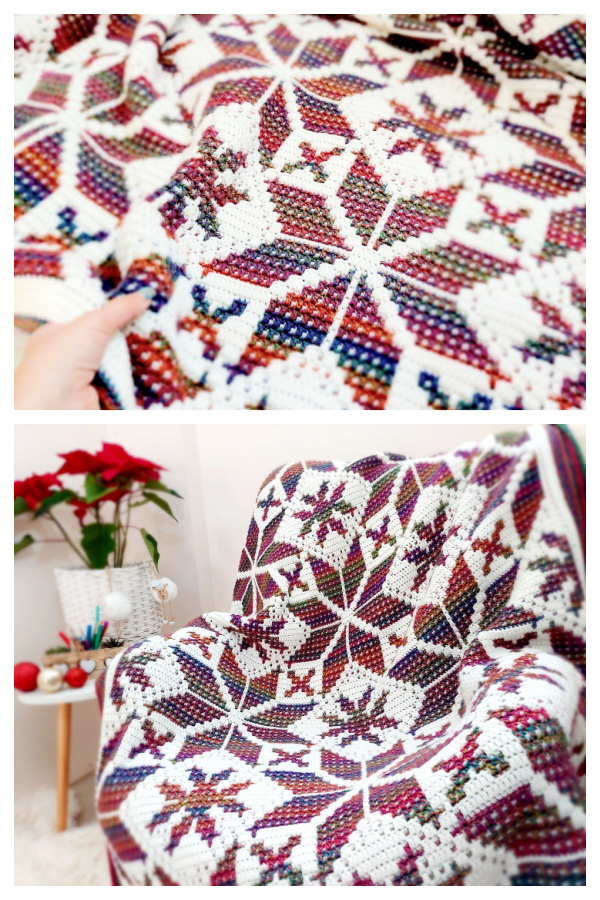 Christmas Mood Mosaic Blanket Crochet Patterns
