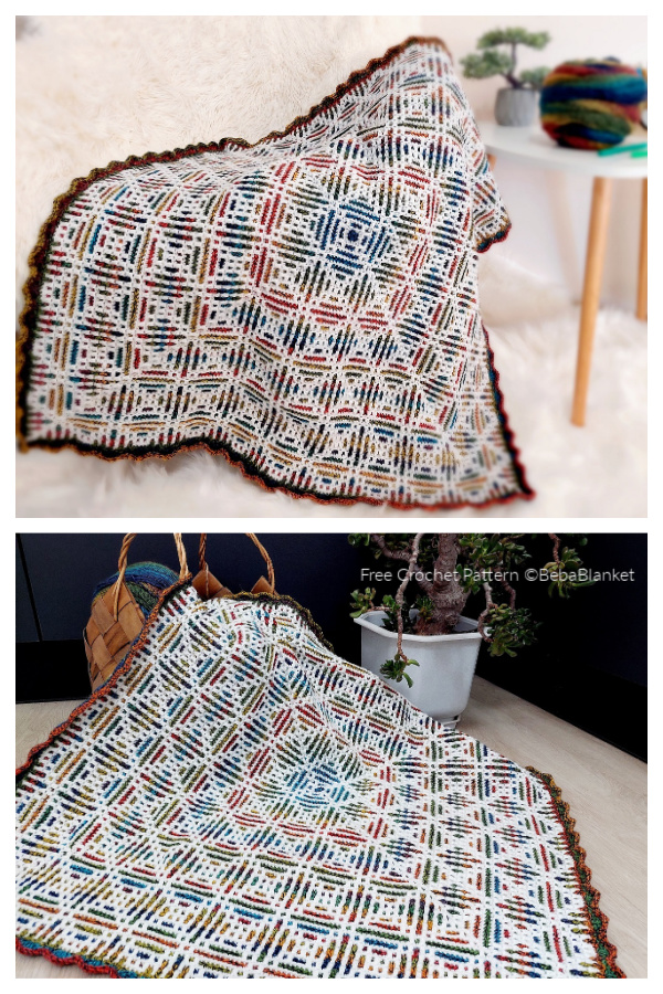 Mosaics Blanket Free Crochet Patterns