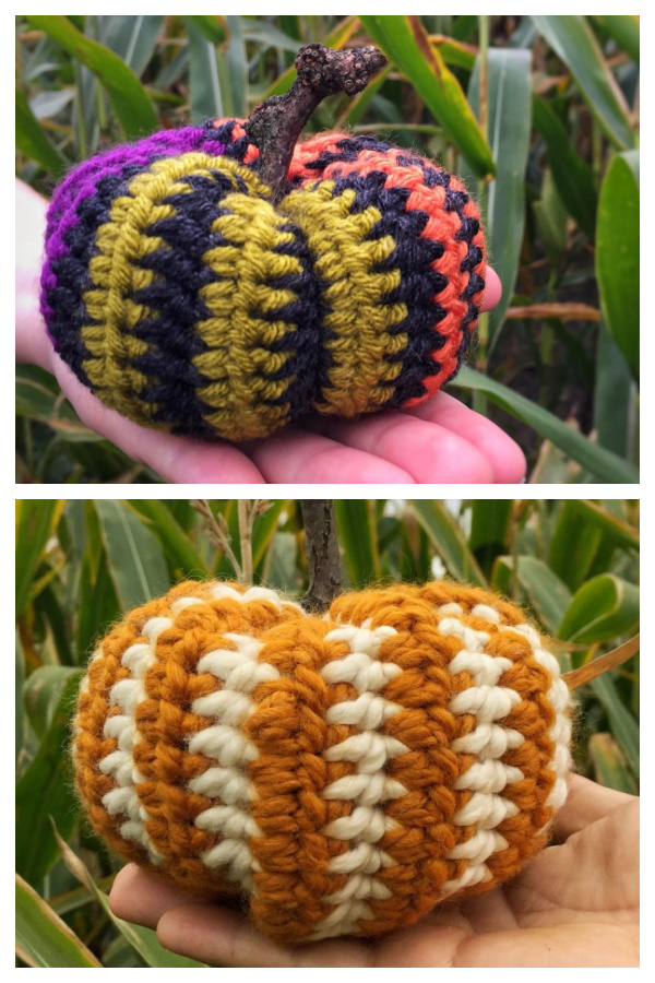 Halloween Striped Crochet Pillow Free Crochet Patterns 