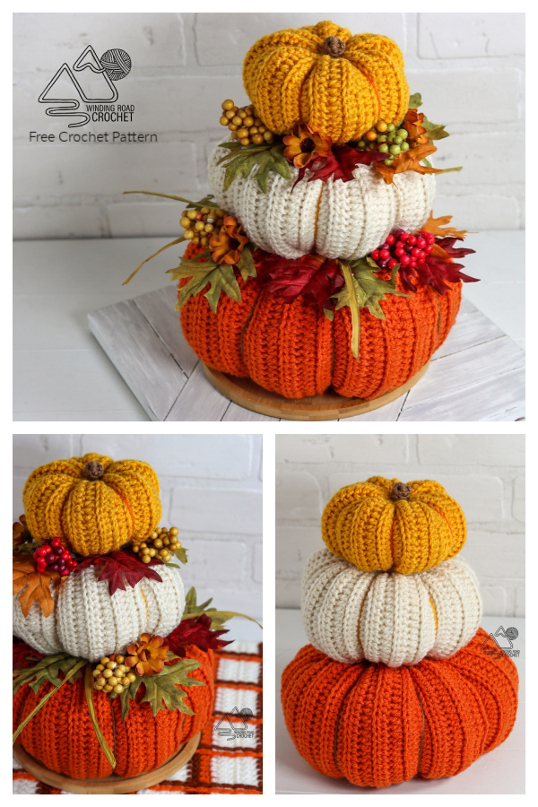 Stacked Pumpkin Free Crochet Patterns 