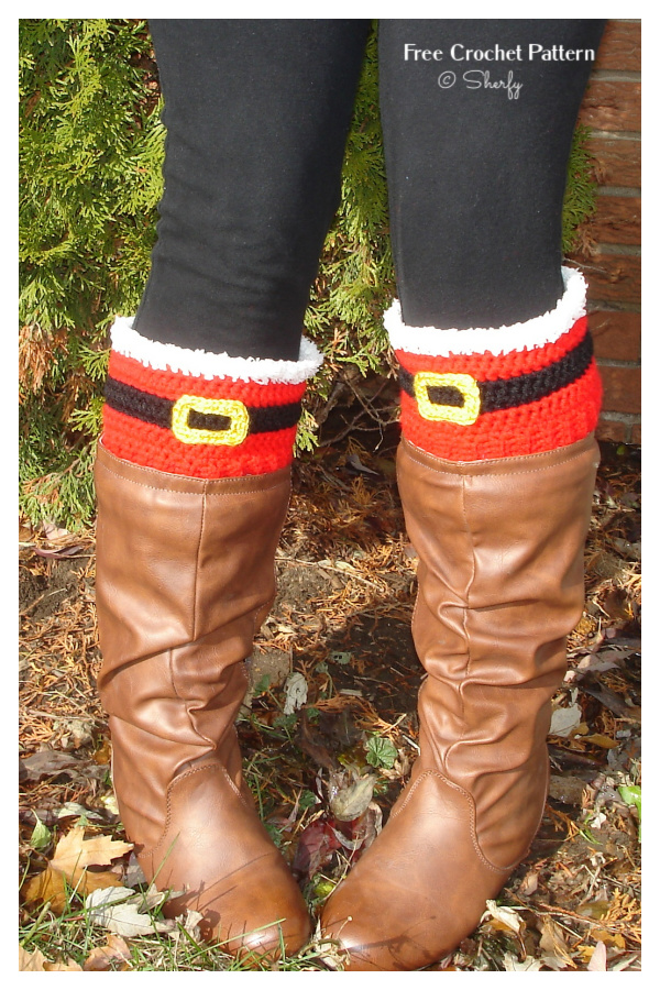 Christmas Santa Boot Cuffs Free Crochet Patterns