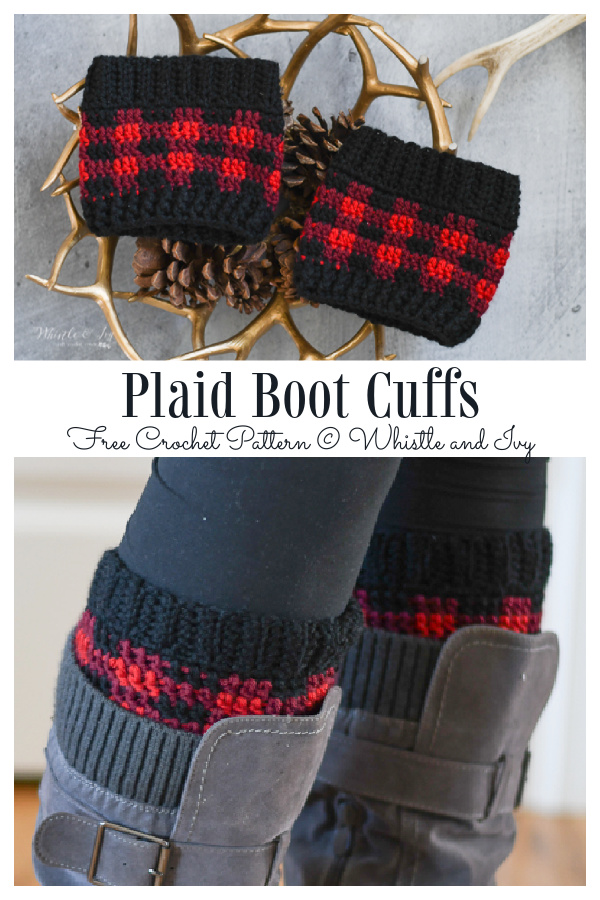 Plaid Boot Cuffs Free Crochet Patterns