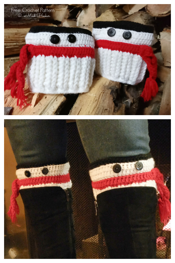 Christmas Snowman Boot Cuffs Free Crochet Patterns