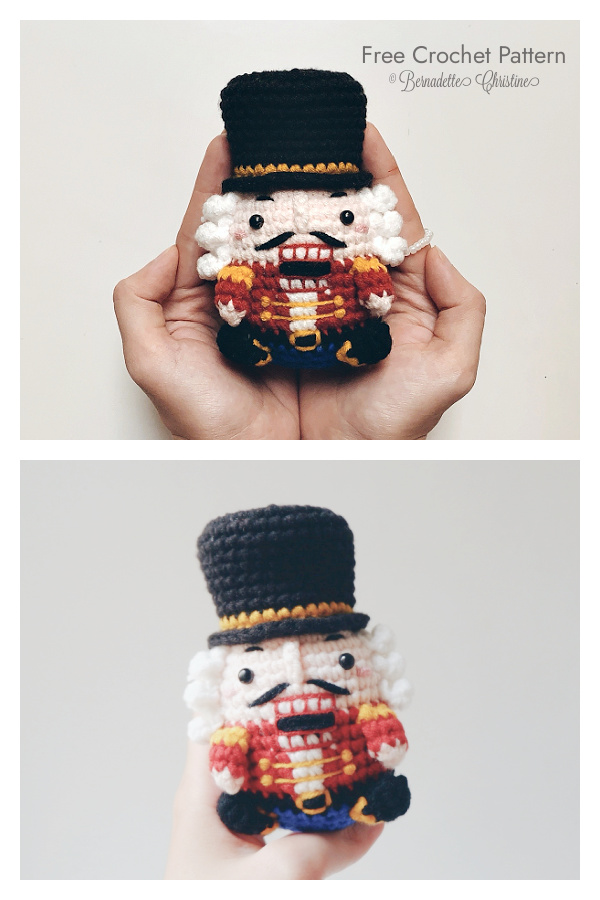 Christmas Crochet Petite Nutcracker Amigurumi Free Pattern 