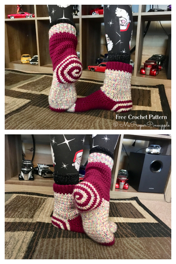 Cozy Spiral Socks Free Crochet Patterns