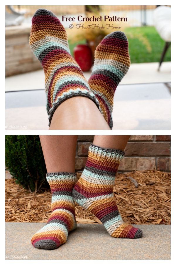 Herringbone Socks Free Crochet Patterns