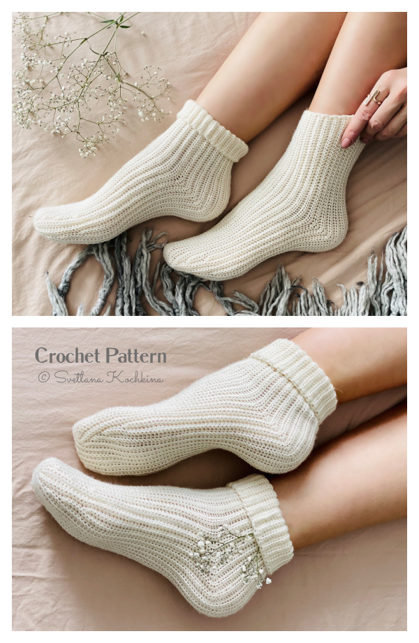 Cozy Ribbon Socks Crochet Patterns