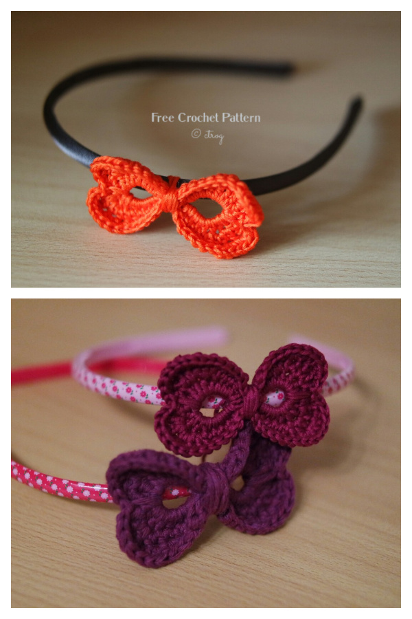 Hearts Hair Bow Free Crochet Patterns