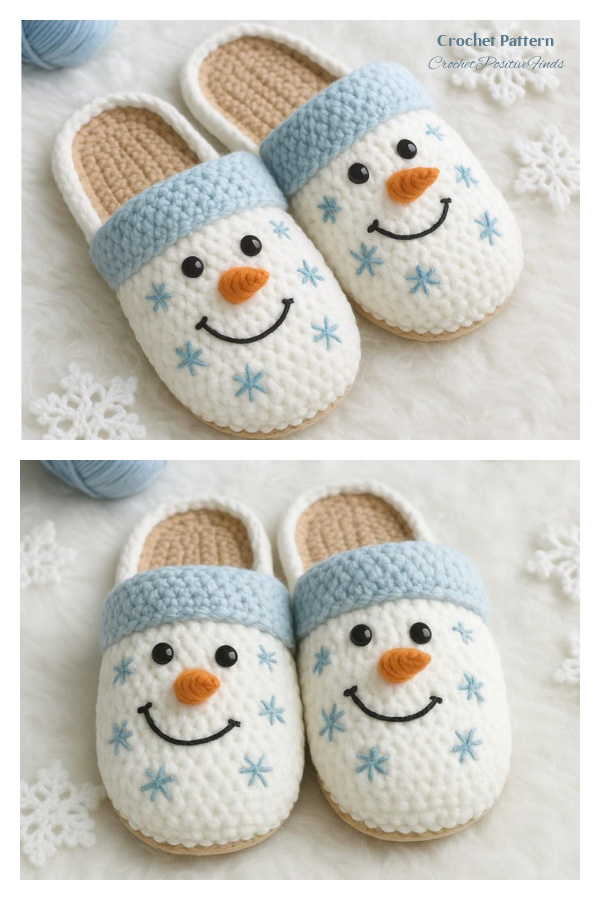 Beginner-Friendly Snowman Slippers Crochet Patterns