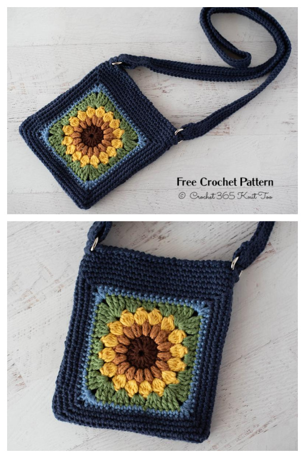 Sassy Sunflower Crossbody Bag Crochet Pattern