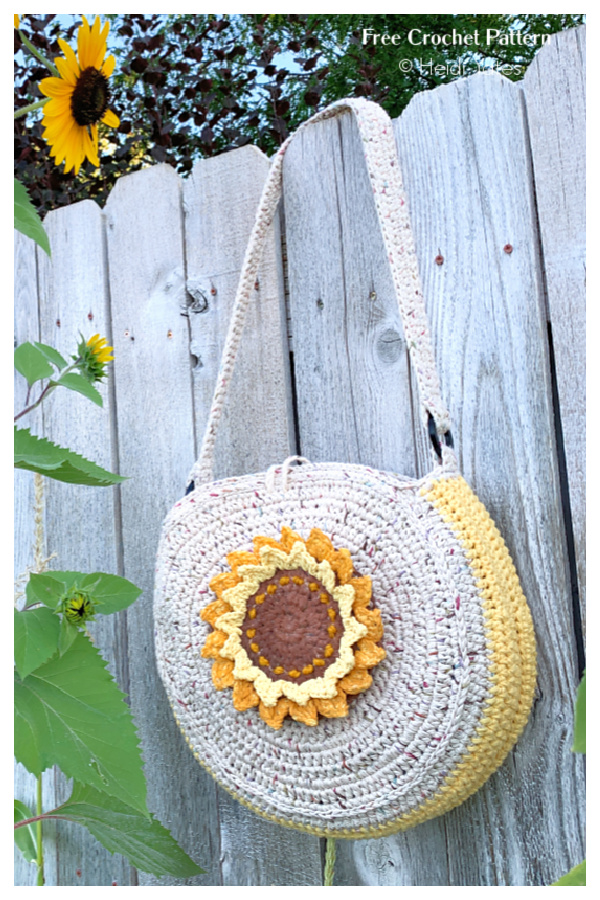 Sunflower Circle Tote Bag Free Crochet Pattern