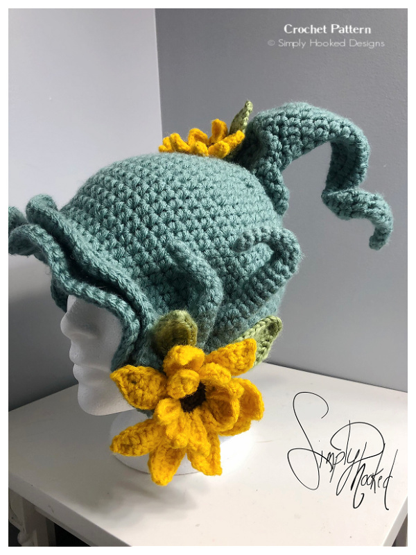 Sunflower Pixie Hat Crochet Patterns