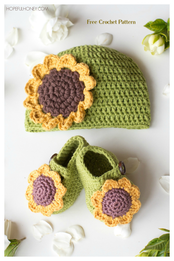 Sunflower Baby Hat Free Crochet Patterns