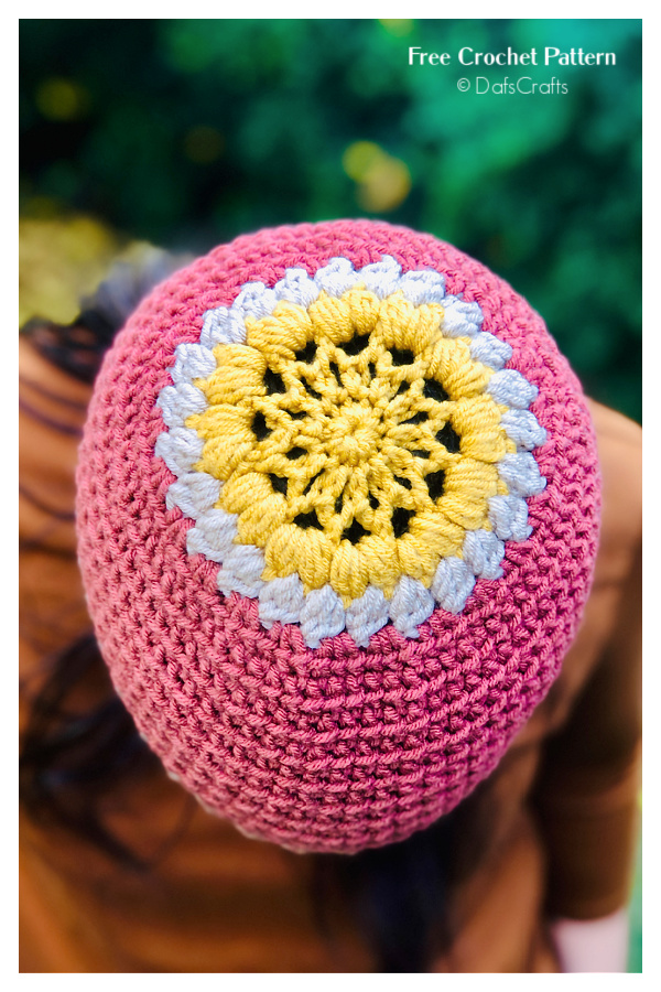 Sunflower Beanie Hat Crochet Patterns