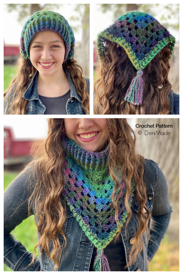 Esme Kerchief Ear Warmer & Cowl Crochet Patterns