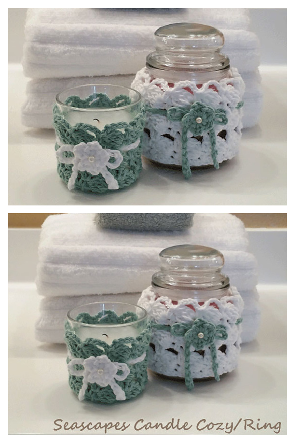 Seascapes Candle Cozy Free Crochet Patterns