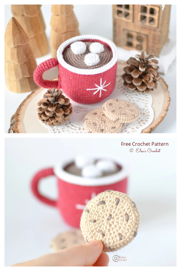 Christmas Crochet Hot Chocolate Mug and Cookies Amigurumi Free Pattern