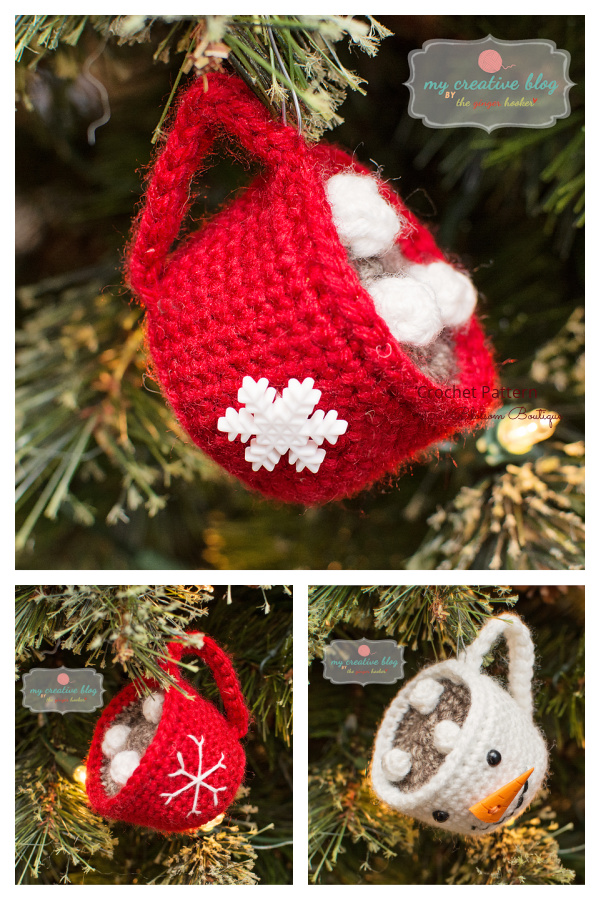 Crochet Christmas Mug Ornament Amigurumi Free Pattern