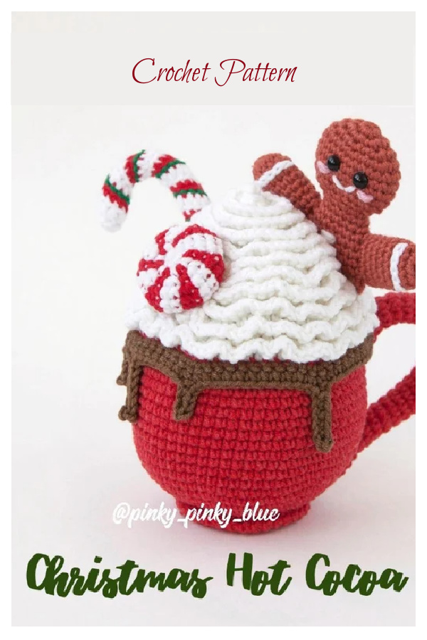 Crochet Christmas Hot Cocoa Mug Amigurumi Pattern