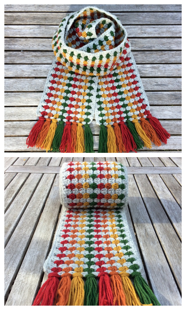 Christmas Super Granny Scarf Free Crochet Patterns