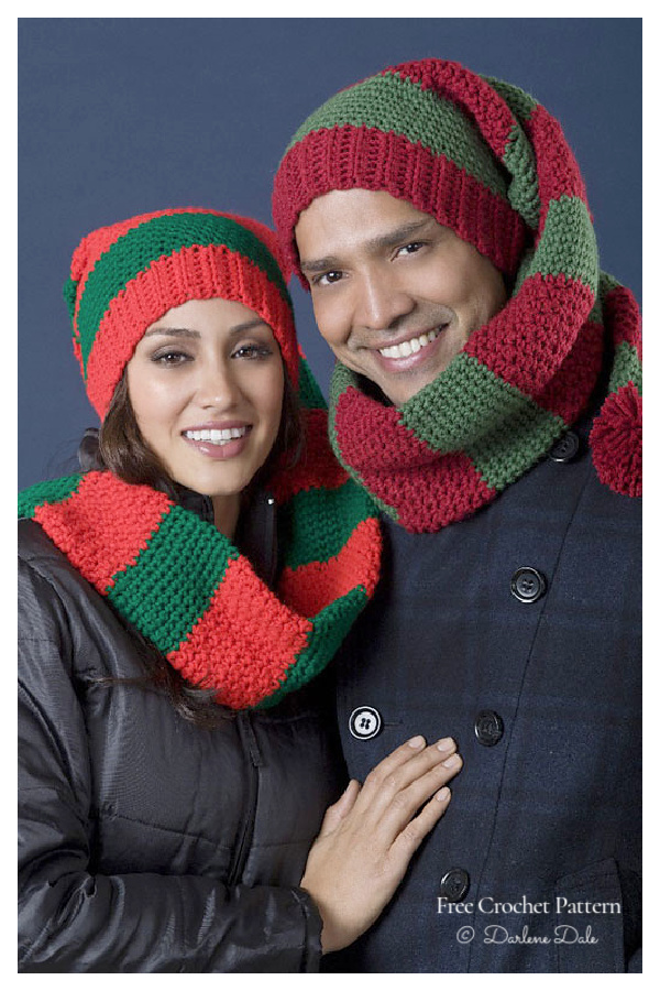Christmas Scarf Hat Duo Free Crochet Patterns