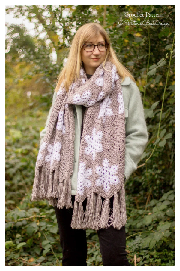 Stellar snowflake scarf Crochet Patterns