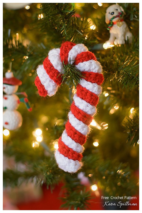 Candy Cane Ornament  Free Crochet Patterns