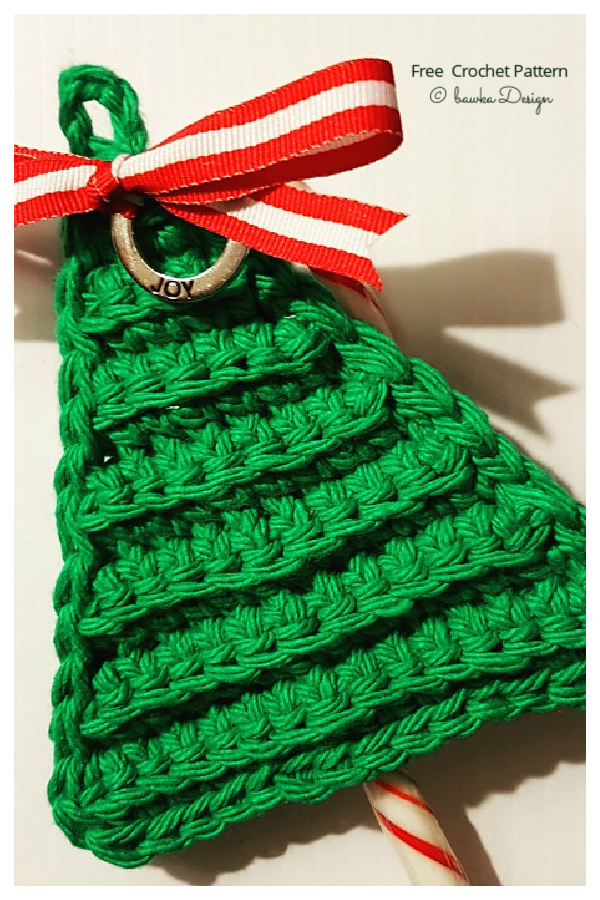 Last Minute Christmas Tree Candy Cane Holders Free Crochet Patterns
