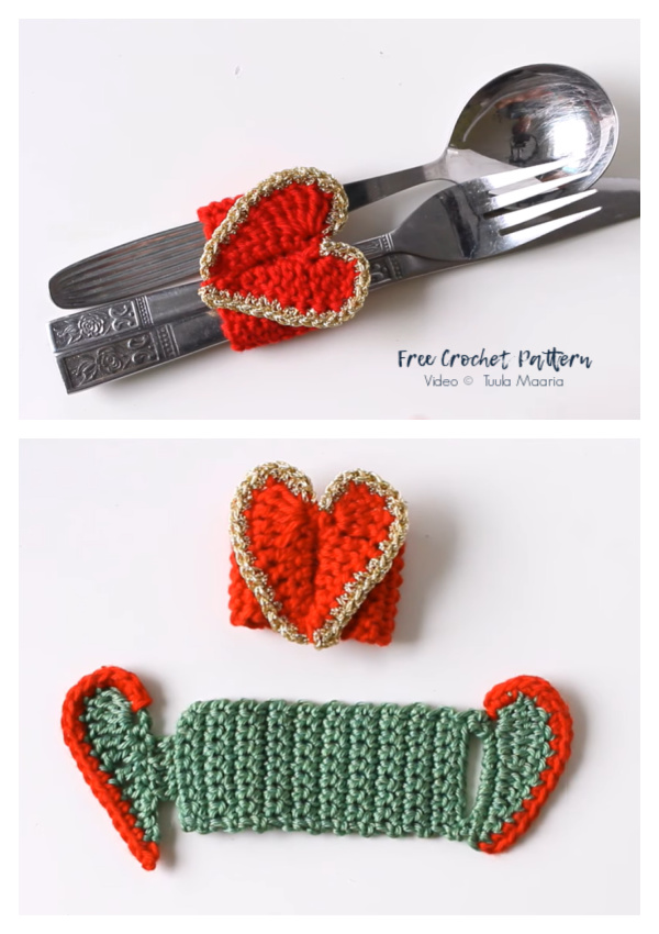 Heart Shaped Napkin Rings Free Crochet Patterns