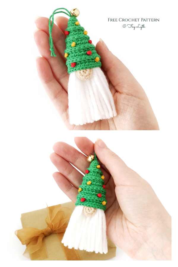 Crochet Christmas Gnome Ornament Amigurumi Free Pattern