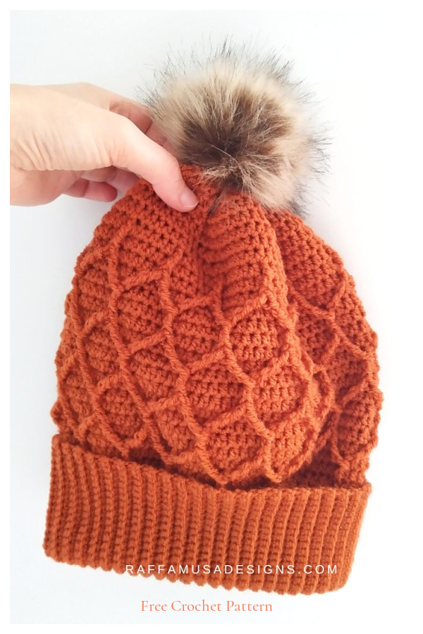 Honeycomb Beanie Hat Free Crochet Patterns